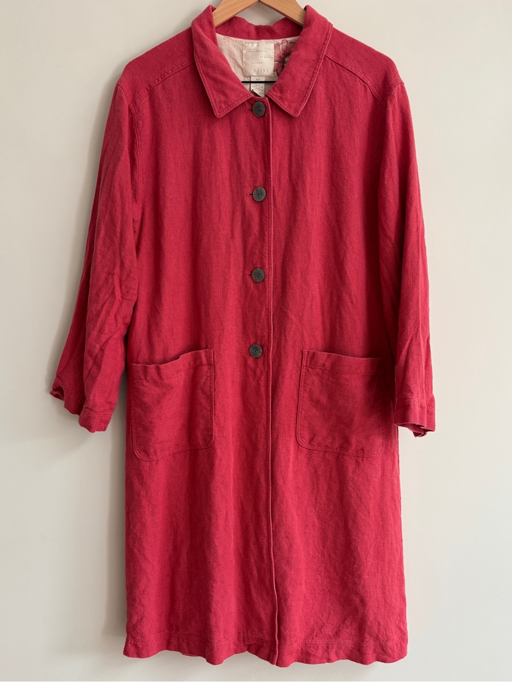 J. Jill pink linen duster jacket